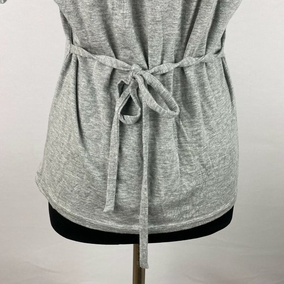 Ann Taylor LOFT S Gray Keyhole Tie Back Top Soft Tencel Lyocell Blend - Picture 9 of 11
